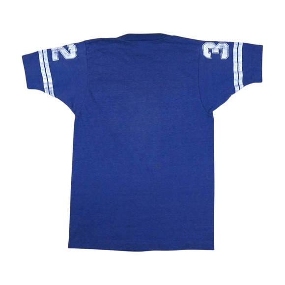 Vtg Sears Sportswear Football Jersey Youth M 10-12 Blue 70s 50/50 Retro Tee - Picture 2 of 10